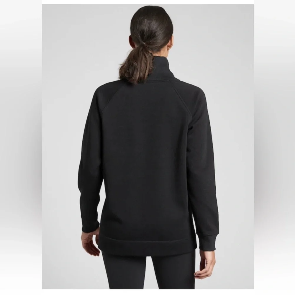 Athleta Cozy Karma Side Zip Sweatshirt Funnel Neck Pullover Black Size Small - Picture 3 of 13